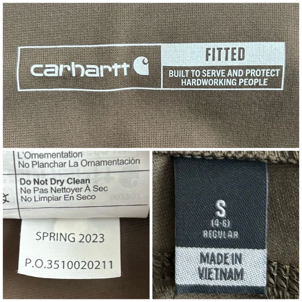 Carhartt Force Fitted Light Weight Utility Legging Tarmac Olive Green Small 4-6